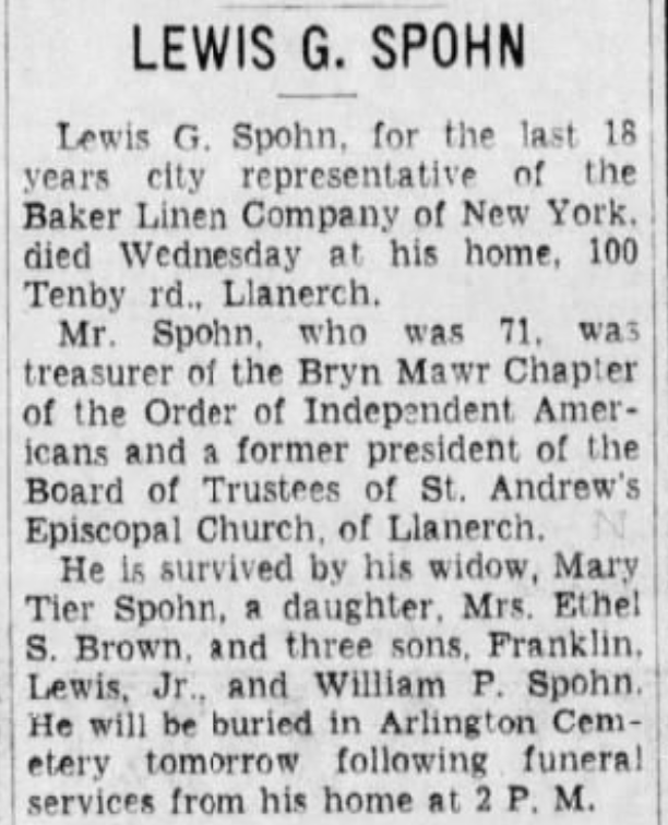 Louis Spohn dies